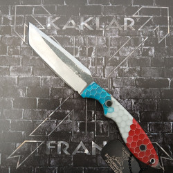 Honeycomb -006- Bleu Blanc Rouge Couteau de Chasse KAKLAR Ad Unum