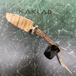 Manche en bois de chevreuil 073-Couteau  de chasse KAKLAR