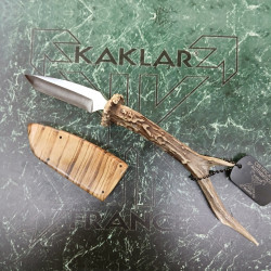 Manche en bois de chevreuil 073-Couteau  de chasse KAKLAR