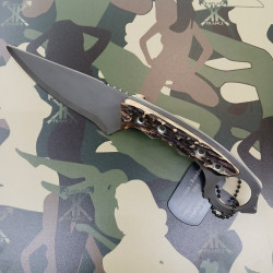 Manche en bois de cerf 086-Couteau  de chasse KAKLAR