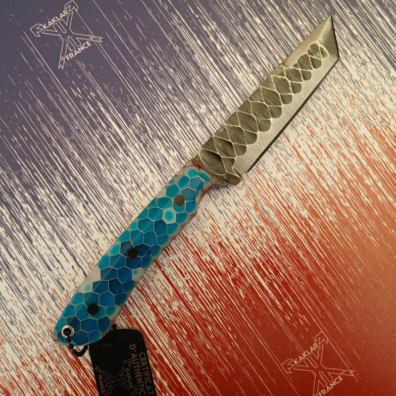 Kontakt -017- Bleu Blanc Rouge Couteau de Chasse KAKLAR Ad Unum