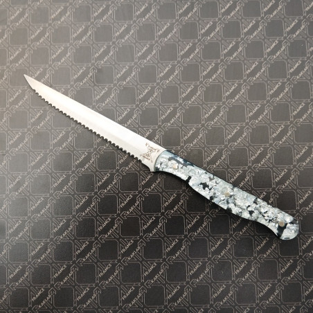 Résine et feuilles d'argent  - Couteaux de luxe à crans KAKLAR