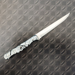 Résine et feuilles d'argent  - Couteaux de luxe à crans KAKLAR