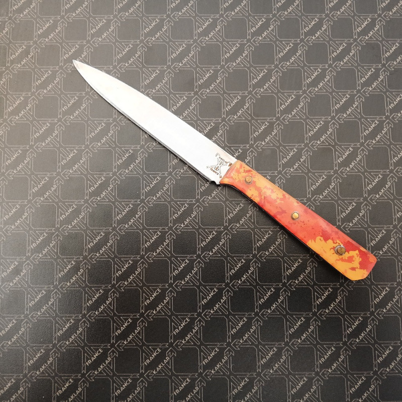 [vendu] Résine camou digital orange et jaune-Couteau de luxe lisse KAKLAR