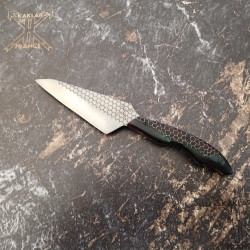 Manche en résine et nid d'abeille rouge et noir -041- Couteau fer de lance KAKLAR
