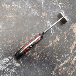Manche en résine et nid d'abeille rouge et noir -041- Couteau fer de lance KAKLAR