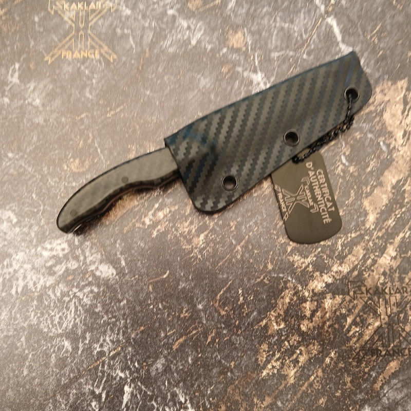 [VENDU] Manche en résine et carbone noir -040- Couteau fer de lance KAKLAR