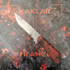 Manche en résine rouge et noir étui en Kydex carbone et clip de ceinture 033-Couteau Tactique de combat KAKLAR
