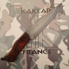 Manche en bois de fer-055-Couteau BRUT de chasse KAKLAR