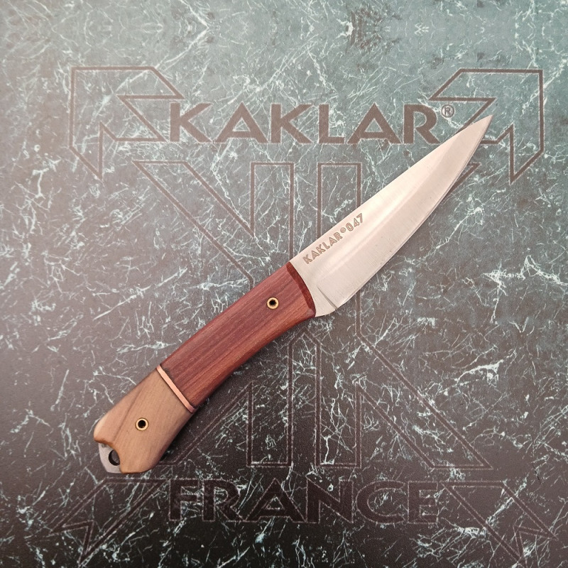 Manche en bois de cade et bois de rose 047-Couteau  de chasse KAKLAR