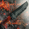 Manche en résine rouge et noir étui en Kydex carbone et clip de ceinture 033-Couteau Tactique de combat KAKLAR