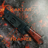 Manche en résine rouge et noir étui en Kydex carbone et clip de ceinture 033-Couteau Tactique de combat KAKLAR