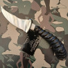 Manche en os et corne de Springbock -063- Couteau BRUT de chasse KAKLAR
