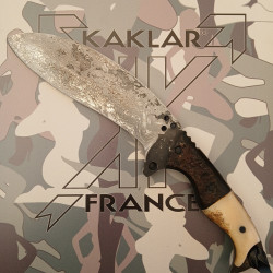 Manche en os et corne de buffle-056 Couteau BRUT de chasse KAKLAR
