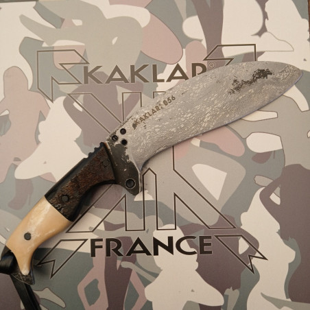 Manche en os et corne de buffle-056 Couteau BRUT de chasse KAKLAR