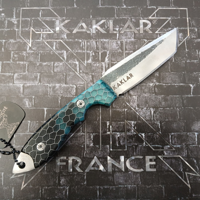 Honeycomb -002- Bleu & Noir Couteau de Chasse KAKLAR Ad Unum