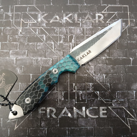 Honeycomb -002- Bleu & Noir Couteau de Chasse KAKLAR Ad Unum