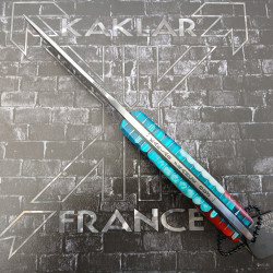 Honeycomb -003- Bleu Blanc Rouge Couteau de Chasse KAKLAR Ad Unum