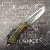 Honeycomb -004- Vert Jaune Noir Couteau de Chasse KAKLAR Ad Unum