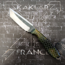 Honeycomb -004- Vert Jaune Noir Couteau de Chasse KAKLAR Ad Unum