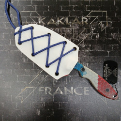 Honeycomb -006- Bleu Blanc Rouge Couteau de Chasse KAKLAR Ad Unum