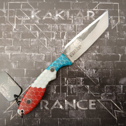 Honeycomb -006- Bleu Blanc Rouge Couteau de Chasse KAKLAR Ad Unum